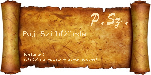 Puj Szilárda névjegykártya
